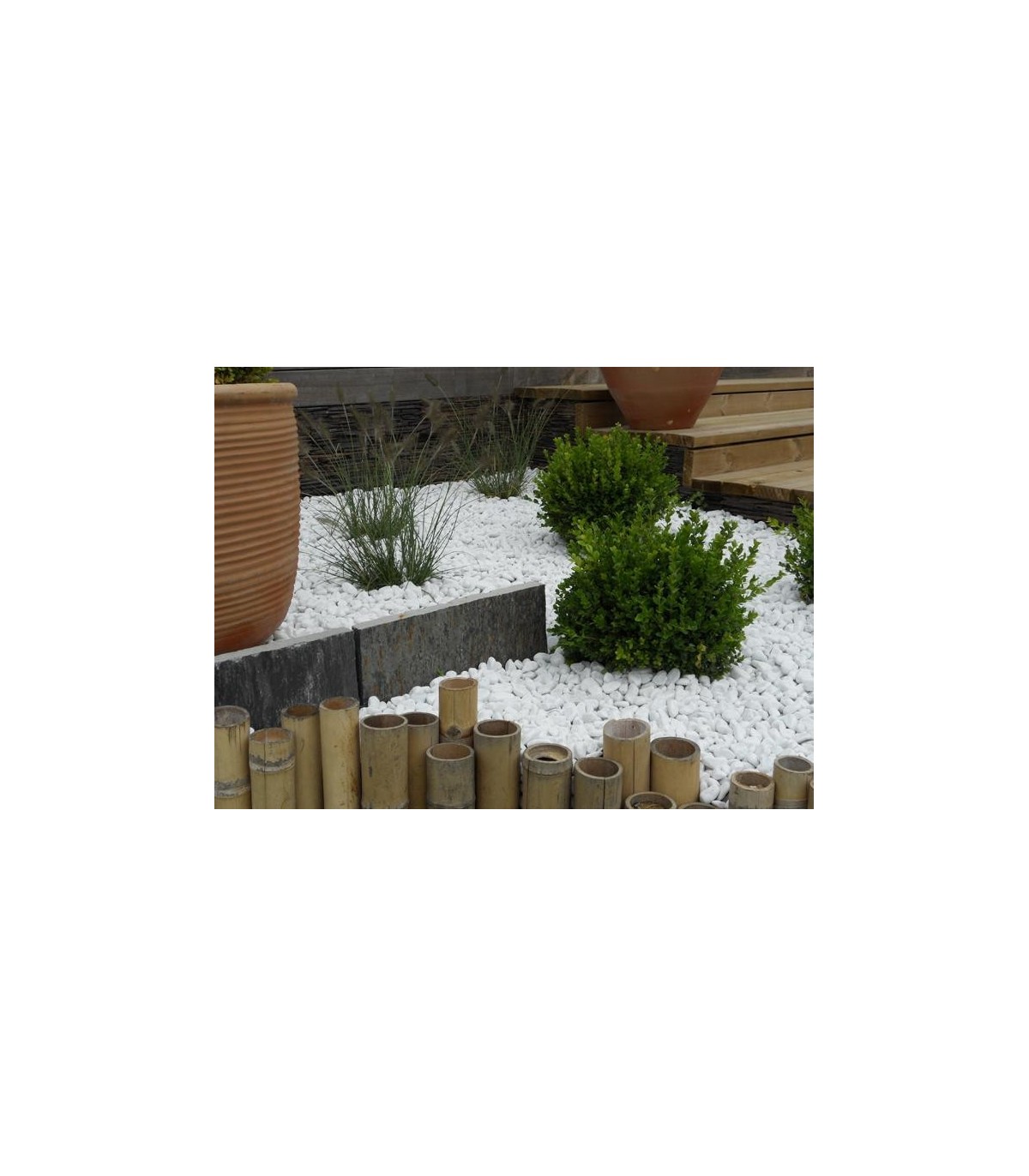 Galets jardin décoratif Marbre Blanc Carrare 10-15 cm - Filet de