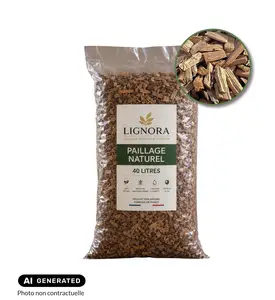 Image du produit de jardin : Paillage de copeaux de bois naturel 20/40 - Sac 40 L