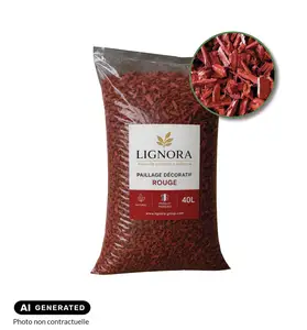 Image du produit de jardin : Paillage de bois 20/40 rouge décoratif - Sac 40 L