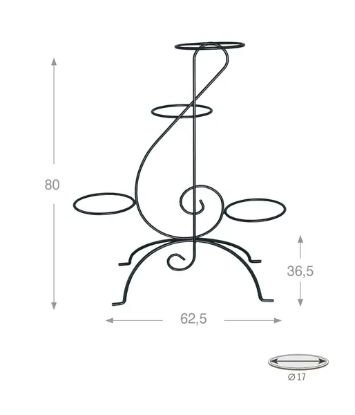 Image du produit : Porte-plantes Clé de sol pour 4 pots 17 cm - Htr 80 cm - Anthracite