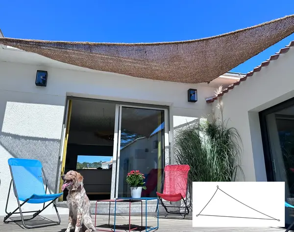 Image du produit : Voile d'ombrage triangulaire NOIRMOUTIER - 4 x 4 x 4 m - 7 m2
