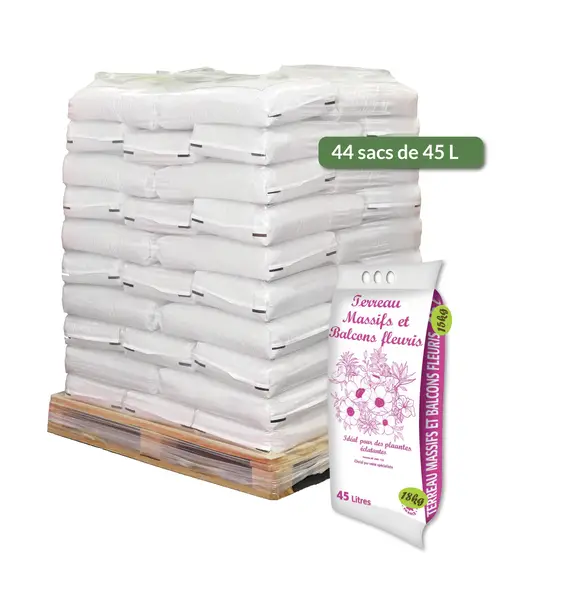 Palette de 44 sacs de 45 L de terreau pour massifs et plantes sur balcon - TERRE ACTUELLE