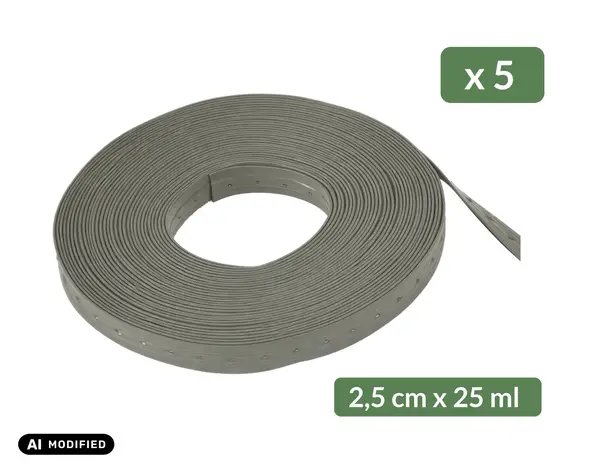 Image du produit : 5 bandes à clouer de tuteurage Plantcofix - Vert - Renforcées sans coulant - 3,5 cm x 25 ml