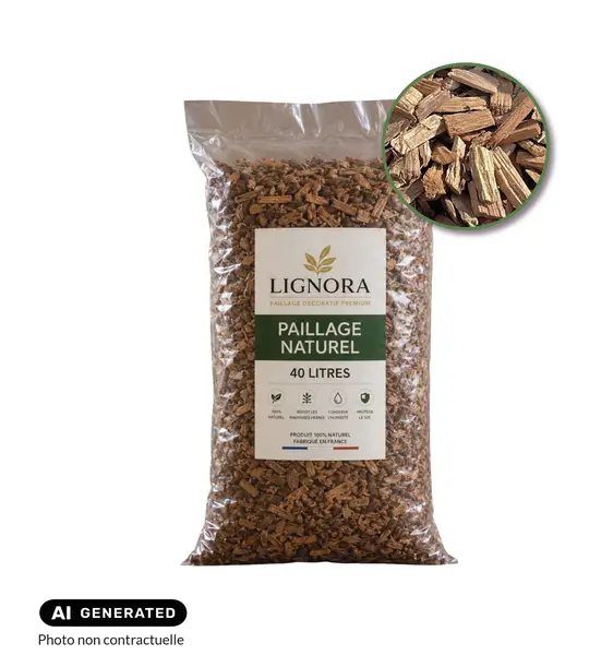 Image du produit : Paillage de copeaux de bois naturel 20/40 - Sac 40 L