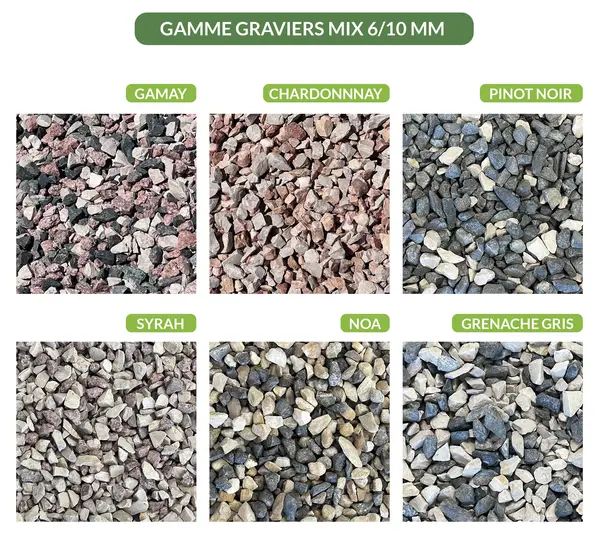 Image du produit : Graviers 6/10 mm Gamay - Mix gris, rouge, blanc crème - Big bag 500 kg