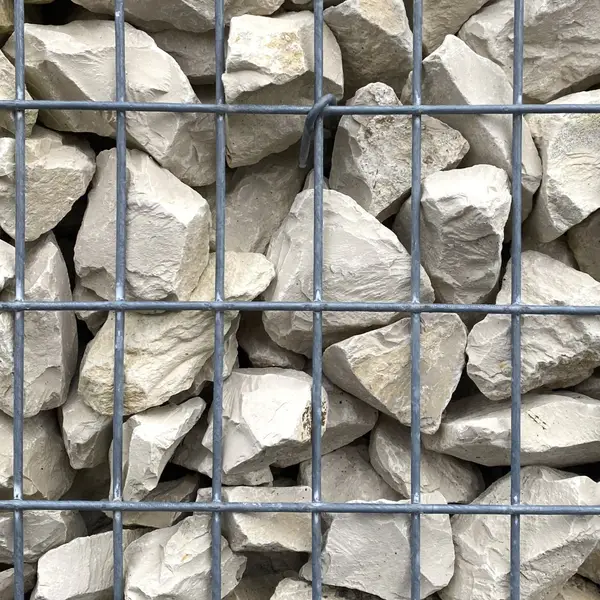Image du produit : Gabion pré-rempli prêt à poser - Blocs calcaire 80/150 - 50 x 50 x 100 cm