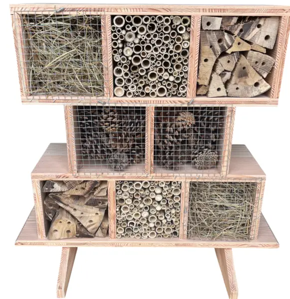 Image du produit : Hôtel à insectes en bois - 8 loges