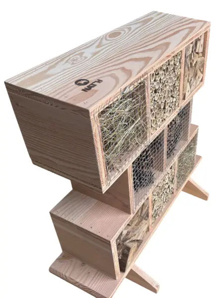 Image du produit : Hôtel à insectes en bois - 8 loges