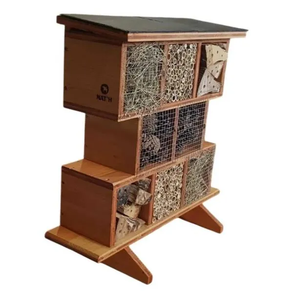 Image du produit : Hôtel à insectes en bois - 8 loges